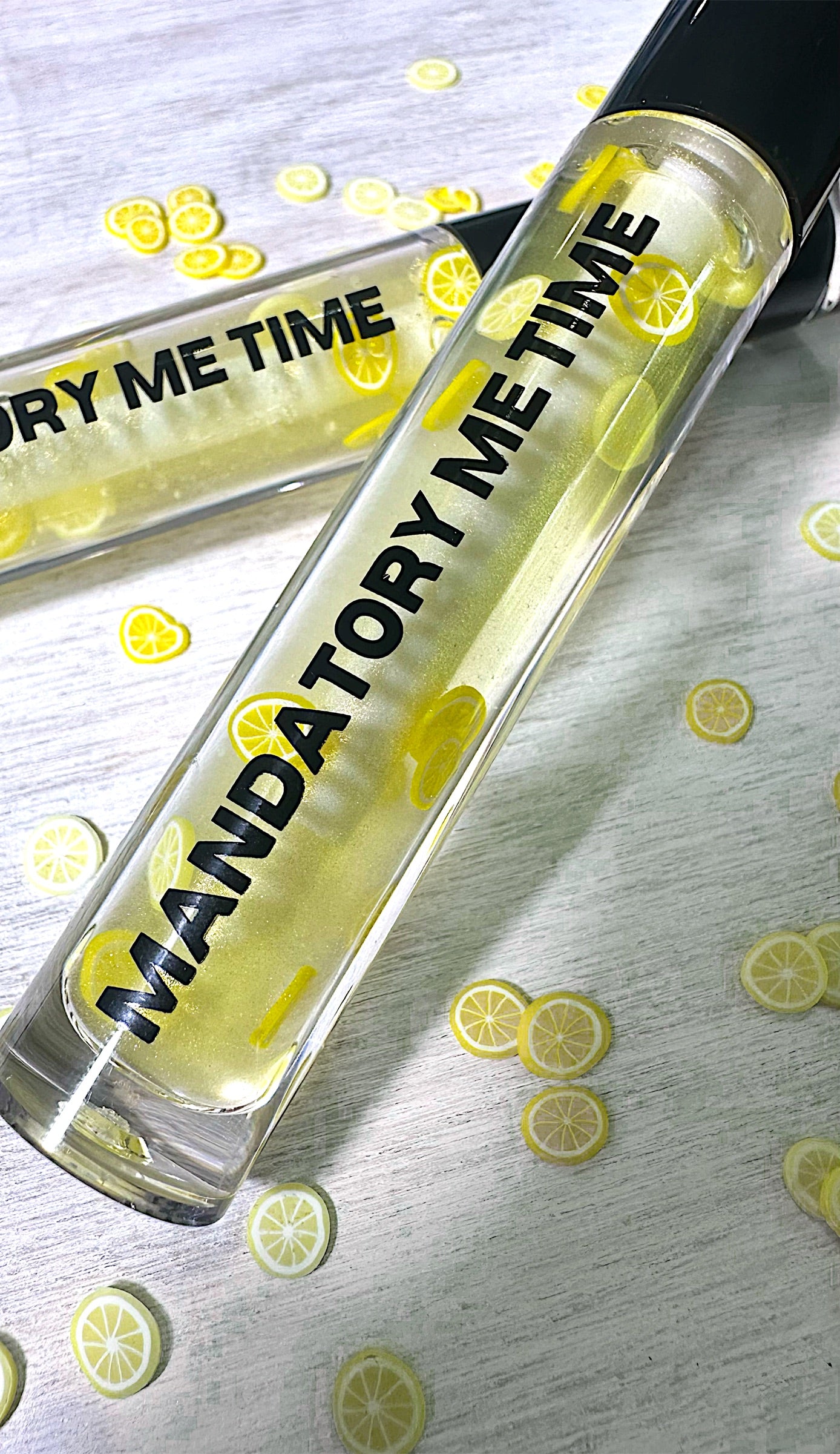 Sheer Yellow Lemonade flavored Lip Gloss Mandatory Me Time