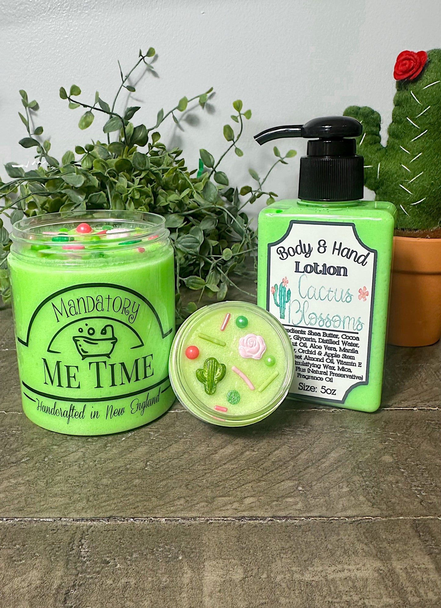 Cactus Lip Scrub, Body Scrub and Nourishing Hand & Body Lotion