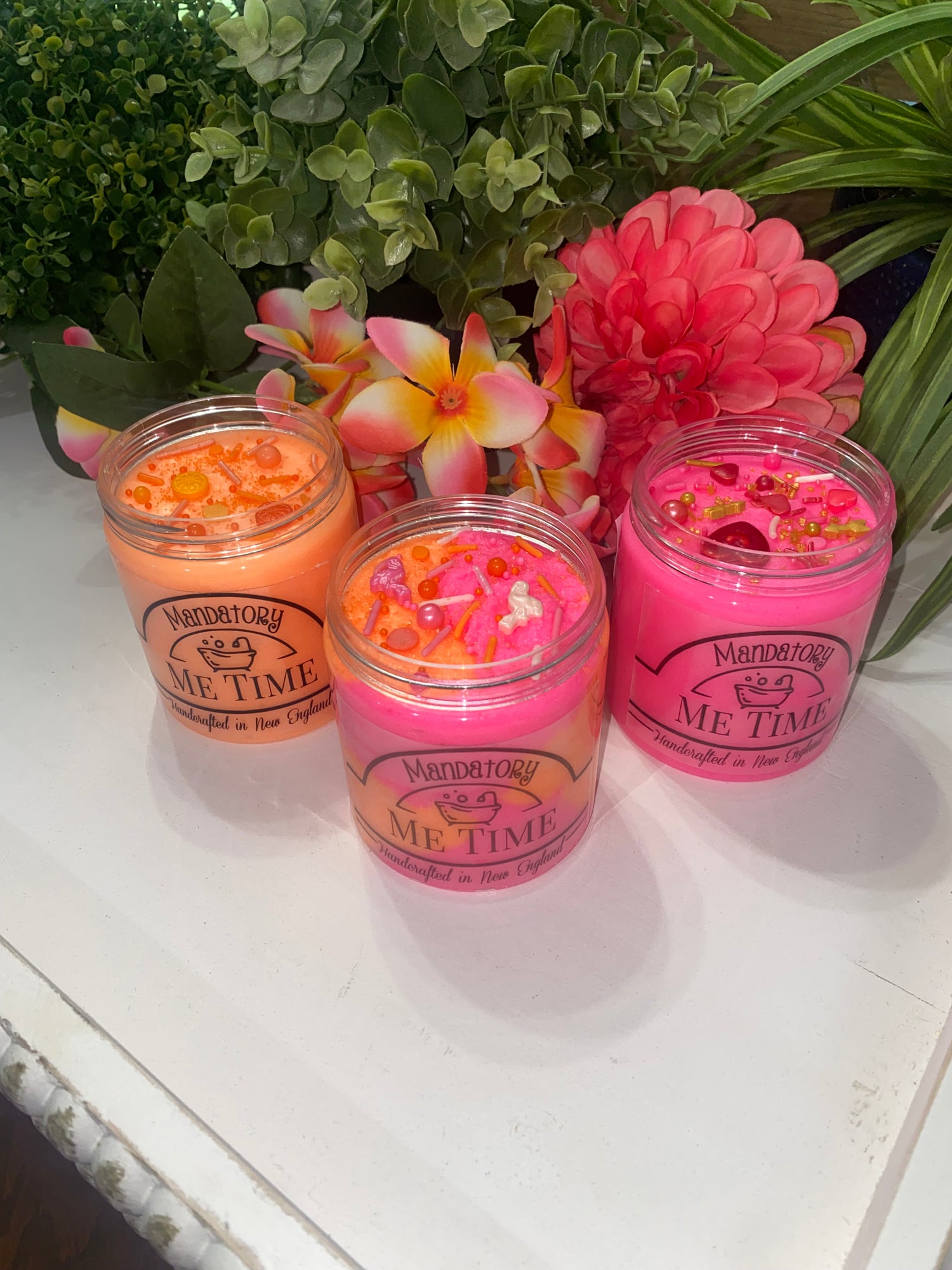 Orange Mimosa, Pink Flamingo and Love Potion Mandatory Me Time Sugar Scrub