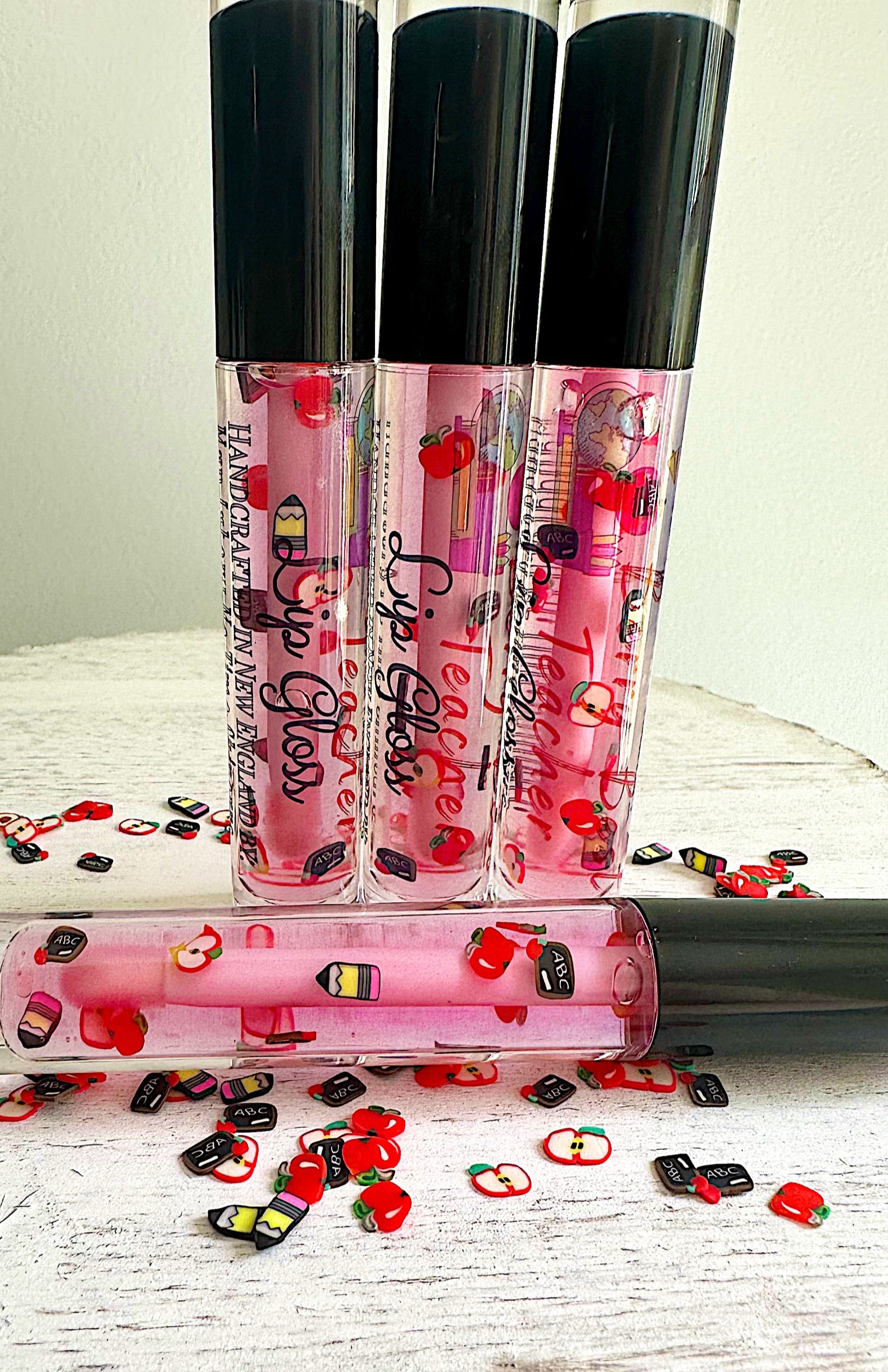 Berry Smart Lip Gloss texture close-up with clay polymer slices