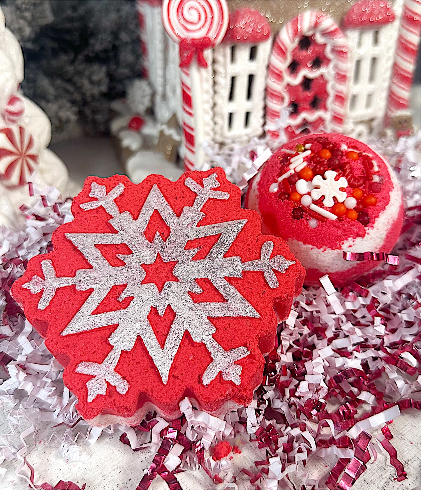 Peppermint Snowflake Shaped Bath Bomb