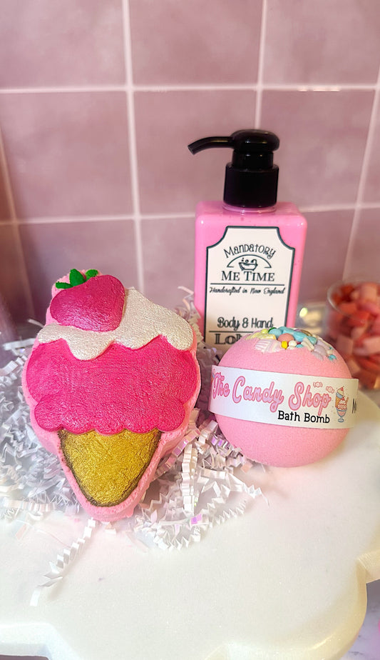 Strawberry Waffle Cone Bath Bomb