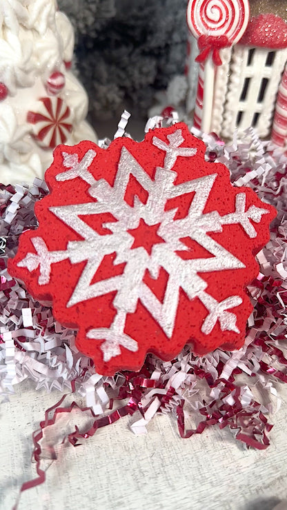 Peppermint Snowflake Shaped Bath Bomb