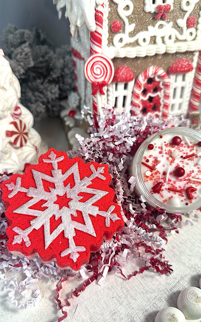 Peppermint Snowflake Shaped Bath Bomb